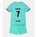 Tanie Strój piłkarski Barcelona Ferran Torres #7 Koszulka Trzeciej dla dziecięce 2023-24 Krótkie Rękawy (+ szorty)